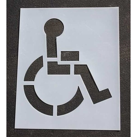 Pavement Stencil, Symbol, Handicap - ADA, 39 in Character Height, Not Applicable Font, Polyethylene MPN:STL-108-3039