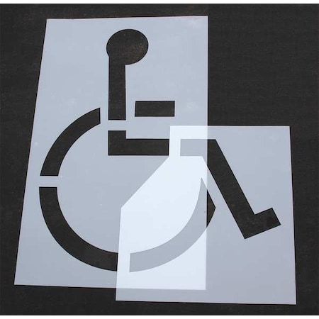 Pavement Stencil, Symbol, Handicap - ADA, 72 in Character Height, Not Applicable Font, Polyethylene MPN:STL-108-3072