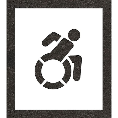 Pavement Stencil, Symbol, Handicap - ADA, 12 in Character Height, Not Applicable Font, White MPN:STL-108-31201