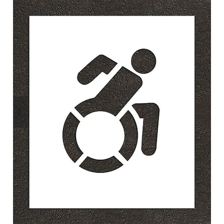Pavement Stencil, Symbol, Handicap - ADA, 15 in Character Height, Not Applicable Font, White MPN:STL-108-31501