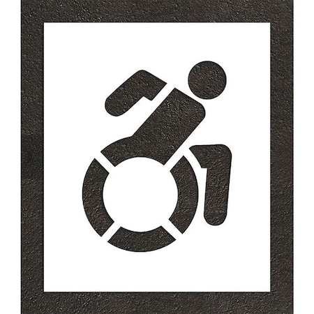 Pavement Stencil, Symbol, Handicap - ADA, 21 in Character Height, Not Applicable Font, White MPN:STL-108-32101