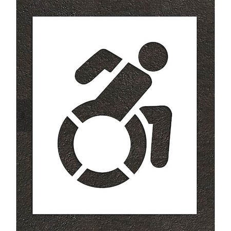 Pavement Stencil, Symbol, Handicap - ADA, 24 in Character Height, Not Applicable Font, White MPN:STL-108-32401
