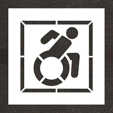 Pavement Stencil, Symbol, Handicap - ADA, 24 in Character Height, Not Applicable Font, White MPN:STL-108-32402