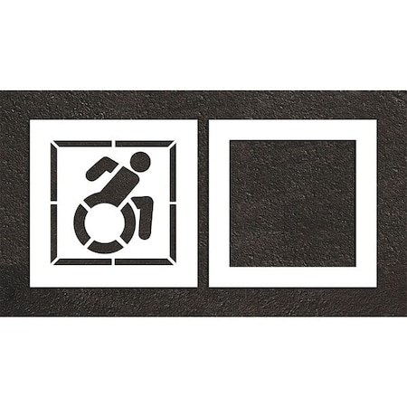 Pavement Stencil, Symbol, Handicap - ADA, 24 in Character Height, Not Applicable Font, White MPN:STL-108-32403