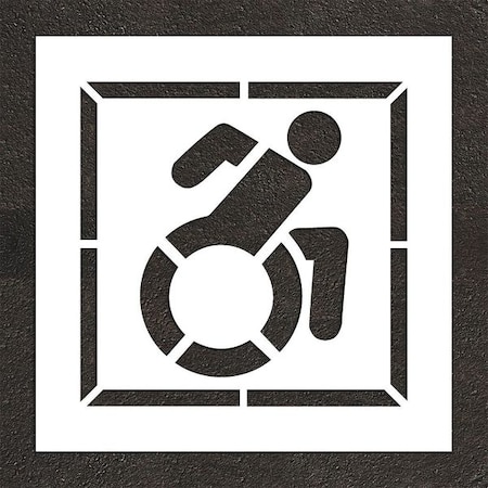 Pavement Stencil, Symbol, Handicap - ADA, 30 in Character Height, Not Applicable Font, White MPN:STL-108-33002