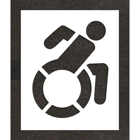 Pavement Stencil, Symbol, Handicap - ADA, 36 in Character Height, Not Applicable Font, White MPN:STL-108-33601