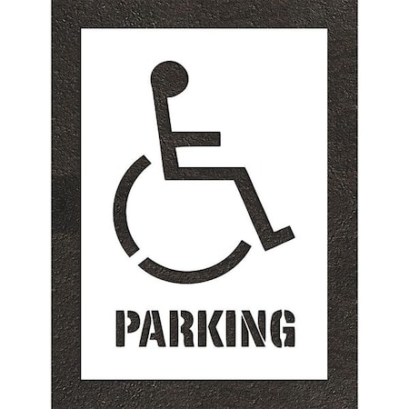 Pavement Stencil, Symbol, Handicap Symbol, 36 in Character Height, Not Applicable Font, White MPN:STL-108-33606