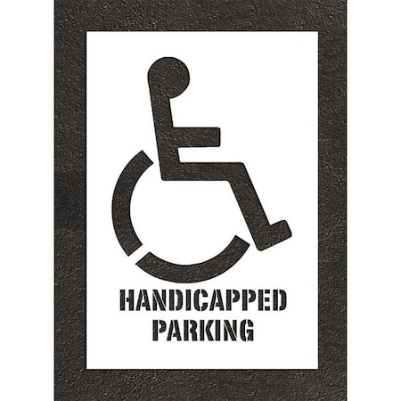 Pavement Stencil, Symbol, Handicap Symbol, 38 in Character Height, Not Applicable Font, White MPN:STL-108-33807
