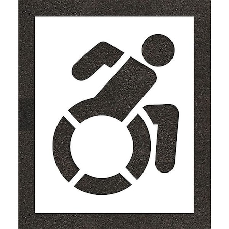 Pavement Stencil, Symbol, Handicap - ADA, 39 in Character Height, Not Applicable Font, White MPN:STL-108-33901