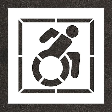 Pavement Stencil, Symbol, Handicap - ADA, 39 in Character Height, Not Applicable Font, White MPN:STL-108-33902