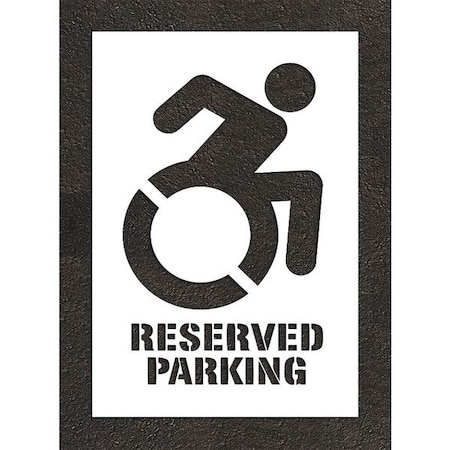 Pavement Stencil, Symbol, Handicap Symbol, 40 in Character Height, Not Applicable Font, White MPN:STL-108-34005