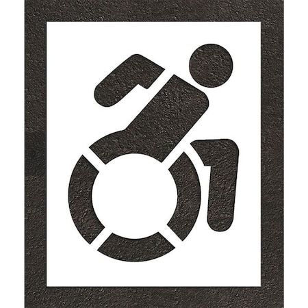 Pavement Stencil, Symbol, Handicap - ADA, 42 in Character Height, Not Applicable Font, White MPN:STL-108-34201