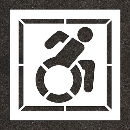 Pavement Stencil, Symbol, Handicap - ADA, 42 in Character Height, Not Applicable Font, White MPN:STL-108-34202