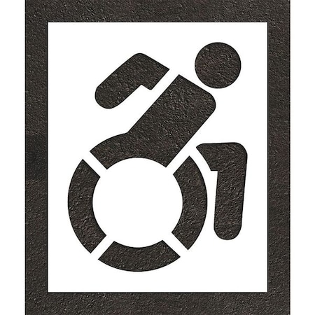 Pavement Stencil, Symbol, Handicap - ADA, 48 in Character Height, Not Applicable Font, White MPN:STL-108-34801