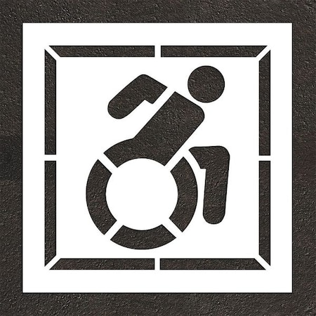 Pavement Stencil, Symbol, Handicap - ADA, 48 in Character Height, Not Applicable Font, White MPN:STL-108-34802
