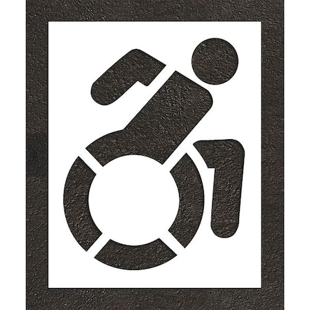 Pavement Stencil, Symbol, Handicap - ADA, 56 in Character Height, Not Applicable Font, White MPN:STL-108-35601