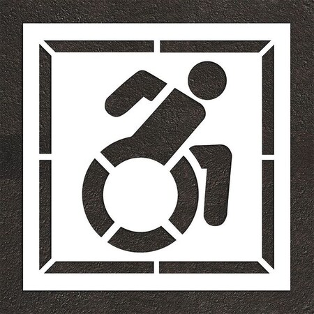 Pavement Stencil, Symbol, Handicap - ADA, 56 in Character Height, Not Applicable Font, White MPN:STL-108-35602