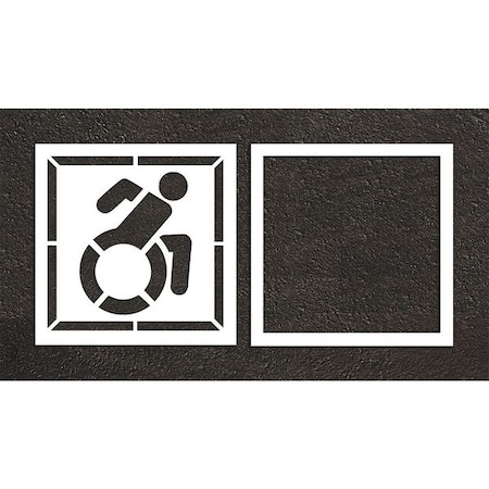 Pavement Stencil, Symbol, Handicap - ADA, 56 in Character Height, Not Applicable Font, White MPN:STL-108-35603