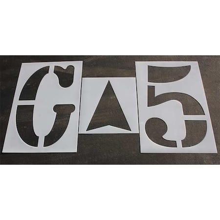 Athletic Stencil, Symbol, Football Field, 42 in Character Height, Polyethylene, Clear, 8 Pieces MPN:STL-108-35FK