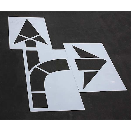 Pavement Stencil, Symbol, MUTCD Combo Arrow, 160 in Character Height, Not Applicable Font, Clear MPN:STL-108-5015