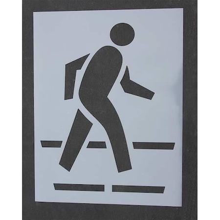 Pavement Stencil, Symbol, Crossing, 54 in Character Height, Not Applicable Font, Polyethylene MPN:STL-108-5030