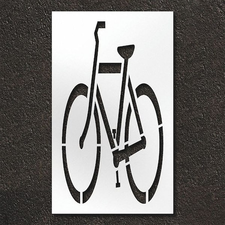 Pavement Stencil, Symbol, Bike Lane - Mutcd, 40 in Character Height, Not Applicable Font, Clear MPN:STL-108-5100