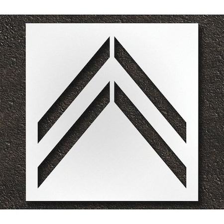 Pavement Stencil, Symbol, Bike Lane Chevron, 40 in Character Height, Not Applicable Font, Clear MPN:STL-108-5120