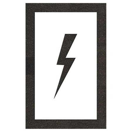 Pavement Stencil, Symbol, Electric Car Logo, 12 in Character Height, Not Applicable Font, White MPN:STL-108-51222