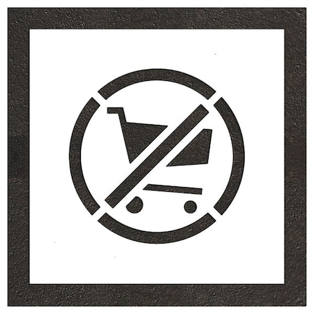 Pavement Stencil, Symbol, Parking Lot Symbols, 18 in Character Height, Not Applicable Font, White MPN:STL-108-51837