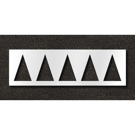 Pavement Stencil, Symbol, Highway Triangle, 18 in Character Height, Not Applicable Font, Clear MPN:STL-108-5200