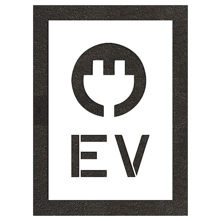 Pavement Stencil, Combination Set, Electric Car Logo, 24 in Character Height, Not Applicable Font MPN:STL-108-52415