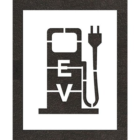 Pavement Stencil, Combination Set, Electric Car Logo, 24 in Character Height, Not Applicable Font MPN:STL-108-52417