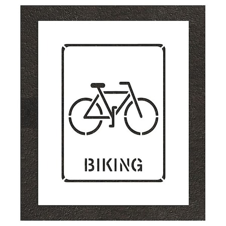 Pavement Stencil, Combination Set, Bicycles, 24 in Character Height, White, 1 Pieces MPN:STL-108-52433