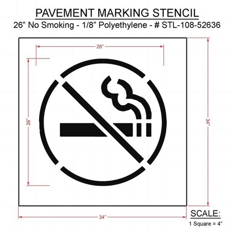 Pavement Stencil, Symbol, Parking Lot Symbols, 26 in Character Height, White, 1 Pieces MPN:STL-108-52636