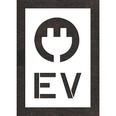 Pavement Stencil, Combination Set, Electric Car Logo, 36 in Character Height, Not Applicable Font MPN:STL-108-53615