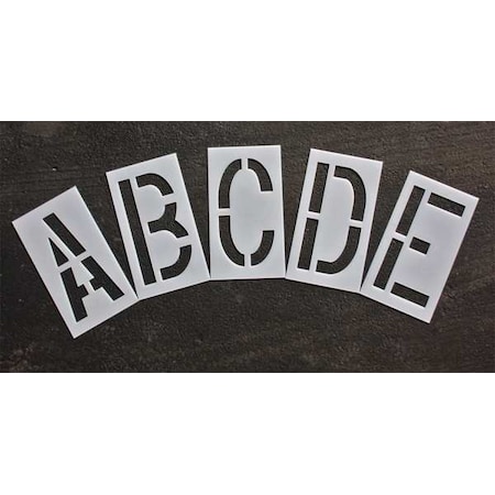 Pavement Stencil, 24 in, Alphabet Kit, 1/8, STL-108-8245 MPN:STL-108-8245