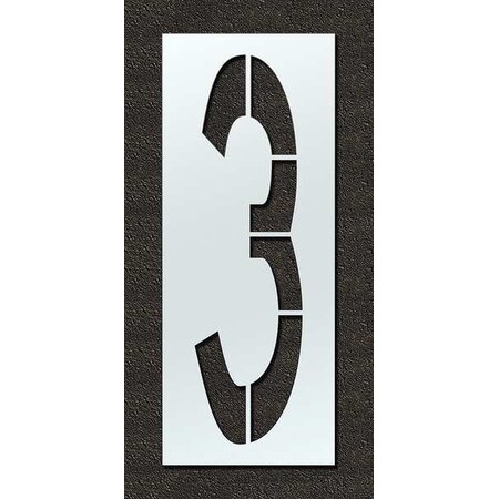 Airport Pavement Stencil, Number, 108 in Character Height, Highway Gothic Font, Polyethylene, Clear MPN:STL-108-F1083