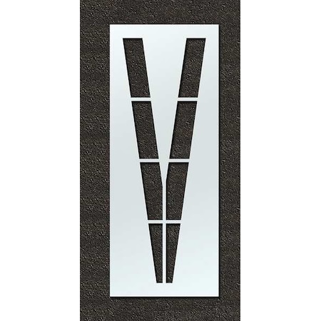Airport Pavement Stencil, Letter, V, 108 in Character Height, Highway Gothic Font, Polyethylene MPN:STL-108-F108V
