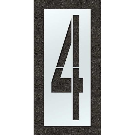 Airport Pavement Stencil, Number, 4, 120 in Character Height, Highway Gothic Font, Clear, 1 Pieces MPN:STL-108-F1204