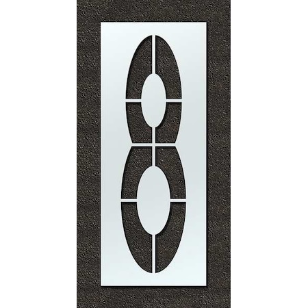 Airport Pavement Stencil, Number, 120 in Character Height, Highway Gothic Font, Clear, 1 Pieces MPN:STL-108-F1208