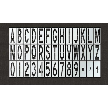Airport Pavement Stencil, Combination Set, Arrow, 120 in Character Height, Highway Gothic Font MPN:STL-108-F120KIT