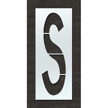 Airport Pavement Stencil, Letter, S, 120 in Character Height, Highway Gothic Font, Clear, 1 Pieces MPN:STL-108-F120S