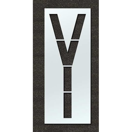 Airport Pavement Stencil, Letter, Y, 120 in Character Height, Highway Gothic Font, Clear, 1 Pieces MPN:STL-108-F120Y