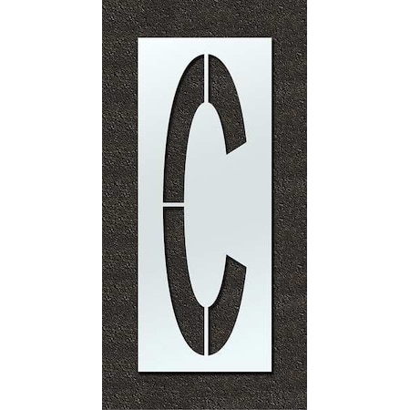 Airport Pavement Stencil, Letter, 144 in Character Height, Highway Gothic Font, Clear, 1 Pieces MPN:STL-108-F144C