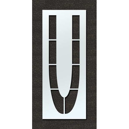 Airport Pavement Stencil, Letter, 144 in Character Height, Highway Gothic Font, Clear, 1 Pieces MPN:STL-108-F144U