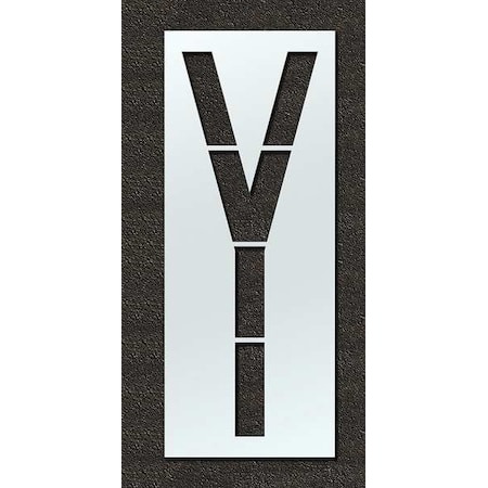 Airport Pavement Stencil, Letter, Y, 144 in Character Height, Highway Gothic Font, Clear, 1 Pieces MPN:STL-108-F144Y