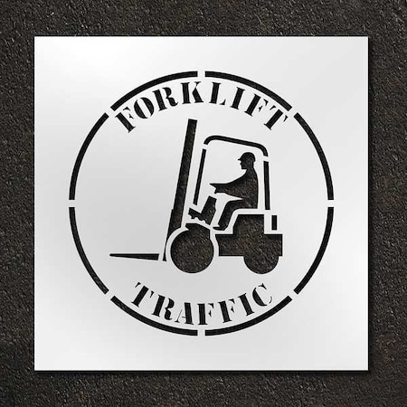 Stencil, Symbol, Fork Lift Traffic Area, 24 in Character Height, Polyethylene, Clear, 1 Pieces MPN:STL-116-12402