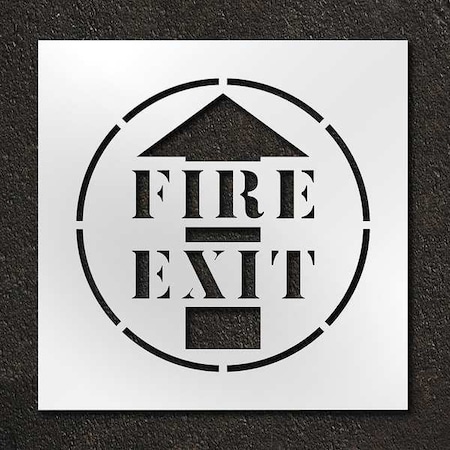 Stencil, Symbol, Fire Exit, 24 in Character Height, Polyethylene, Clear, 1 Pieces MPN:STL-116-12406