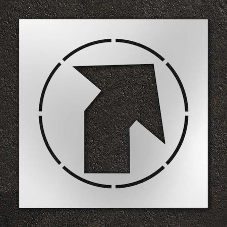 Stencil, Symbol, Angled Arrow, 24 in Character Height, Not Applicable Font, Polyethylene, Clear MPN:STL-116-12407