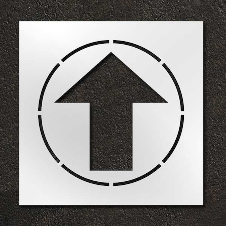 Stencil, Symbol, Straight Arrow, 24 in Character Height, Not Applicable Font, Polyethylene, Clear MPN:STL-116-12408